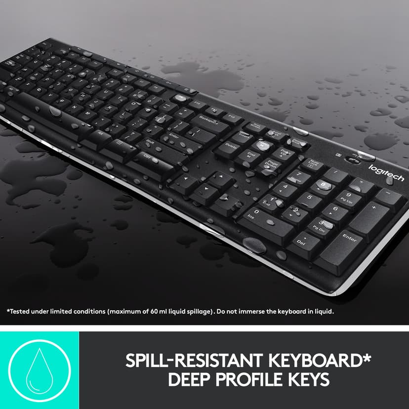 Logitech Wireless Combo MK270 Combo Nordisk Tastatur og mus-sæt