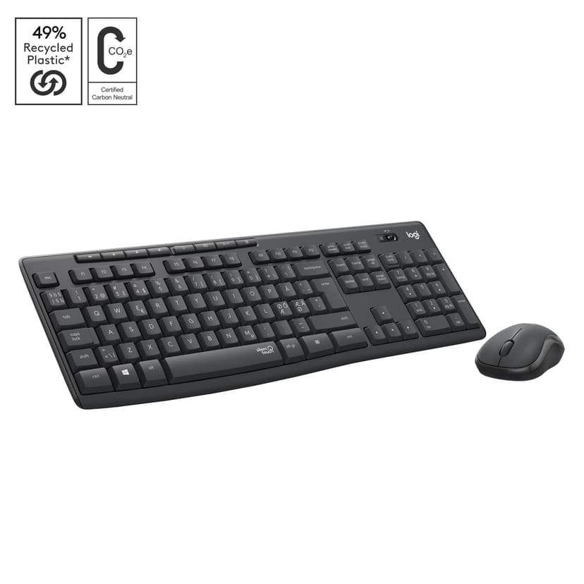Logitech MK295 Silent Nordisk Tastatur og mus-sæt