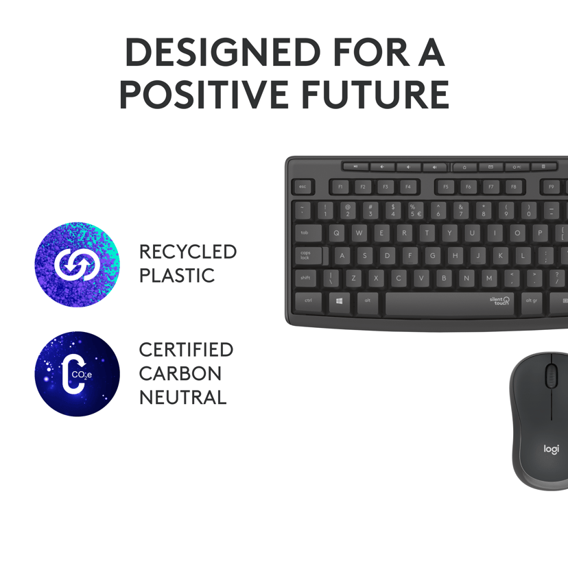 Logitech MK295 Silent Nordisk Tastatur og mus-sæt