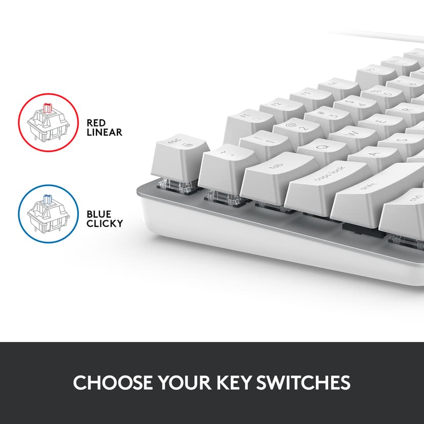 Logitech K835 Tkl Mechanical Keyboard Silver/White Langallinen, USB Pohjoismaat Näppäimistö