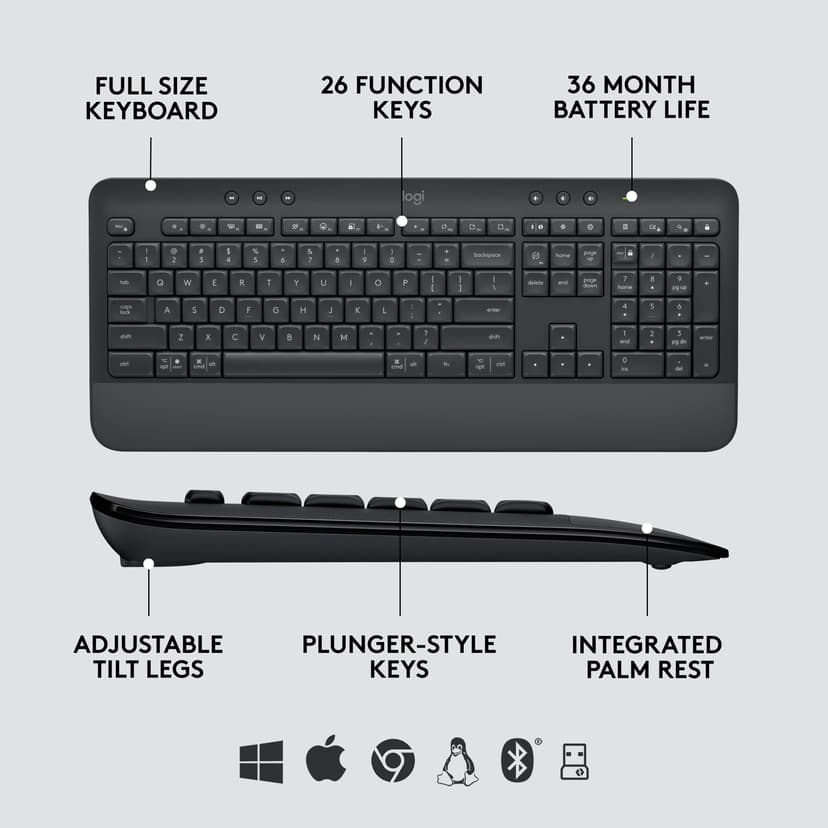 Logitech MK650 Combo For Business Nordisk Tastatur- og mussett
