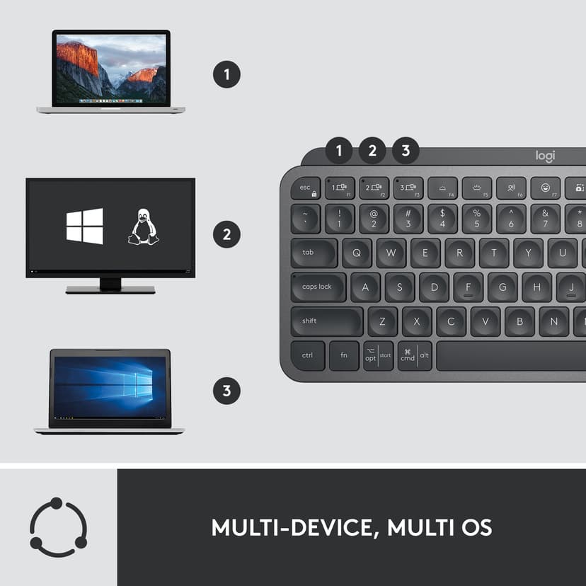 Logitech MX Keys mini combo for business Logi Bolt Nordiska länderna Sats med tangentbord och mus