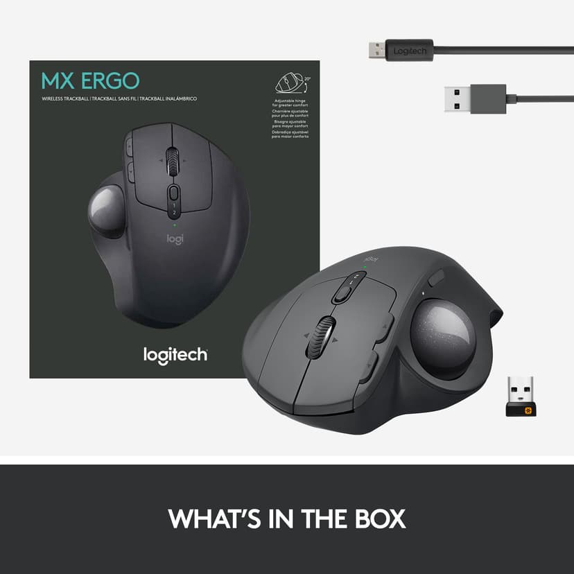 Logitech Mx Ergo Trackball Wireless Langaton 440dpi Pallohiiri Musta