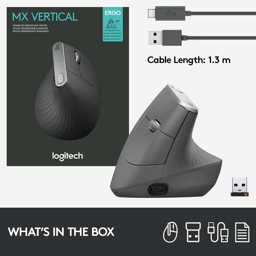 Logitech MX Vertical RF Wireless + Bluetooth 4000dpi