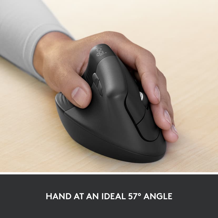 Logitech Lift for Business Trådløs 4000dpi Lodret mus Sort