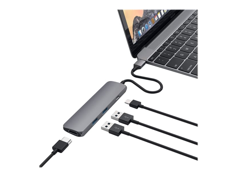 Satechi USB-C MultiPorts-adapter - Space Grey USB-C Dockingstation