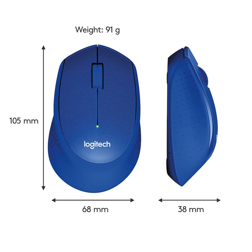 Logitech M330 Silent Plus Wireless Trådlös 1000dpi Mus Blå