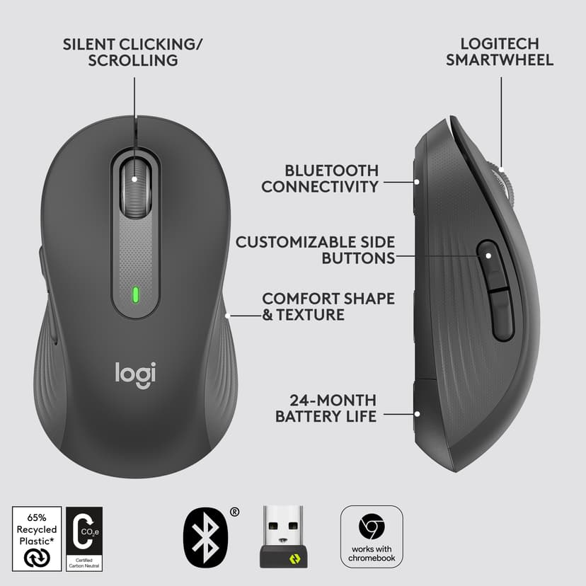 Logitech M220 trådlös mus med tysta klick