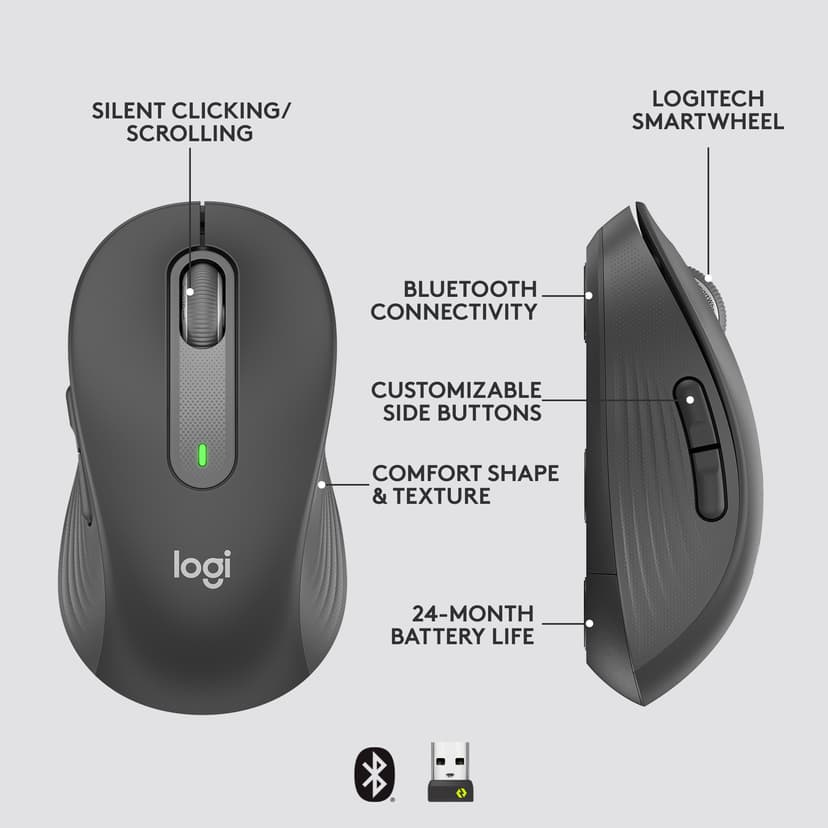 Logitech M650 for Business RF Wireless + Bluetooth 4000dpi