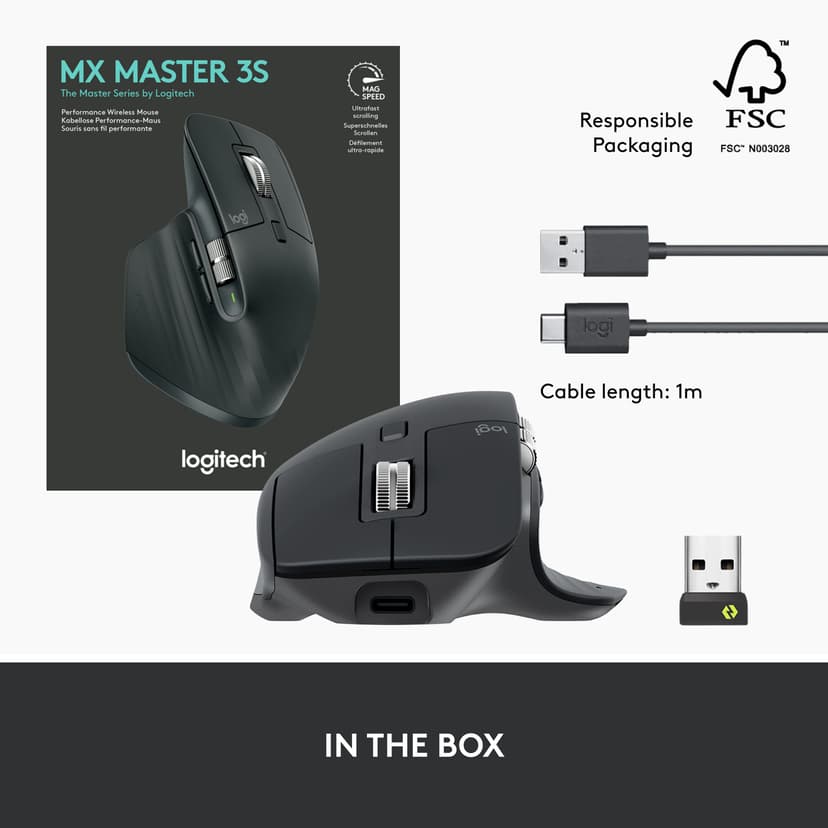 Logitech MX Master 3S Langaton 8000dpi Hiiri Musta