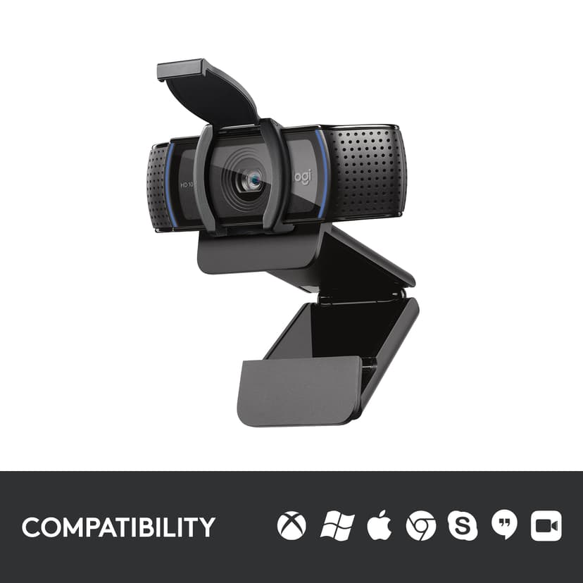 Logitech C920S HD Pro USB Verkkokamera Musta