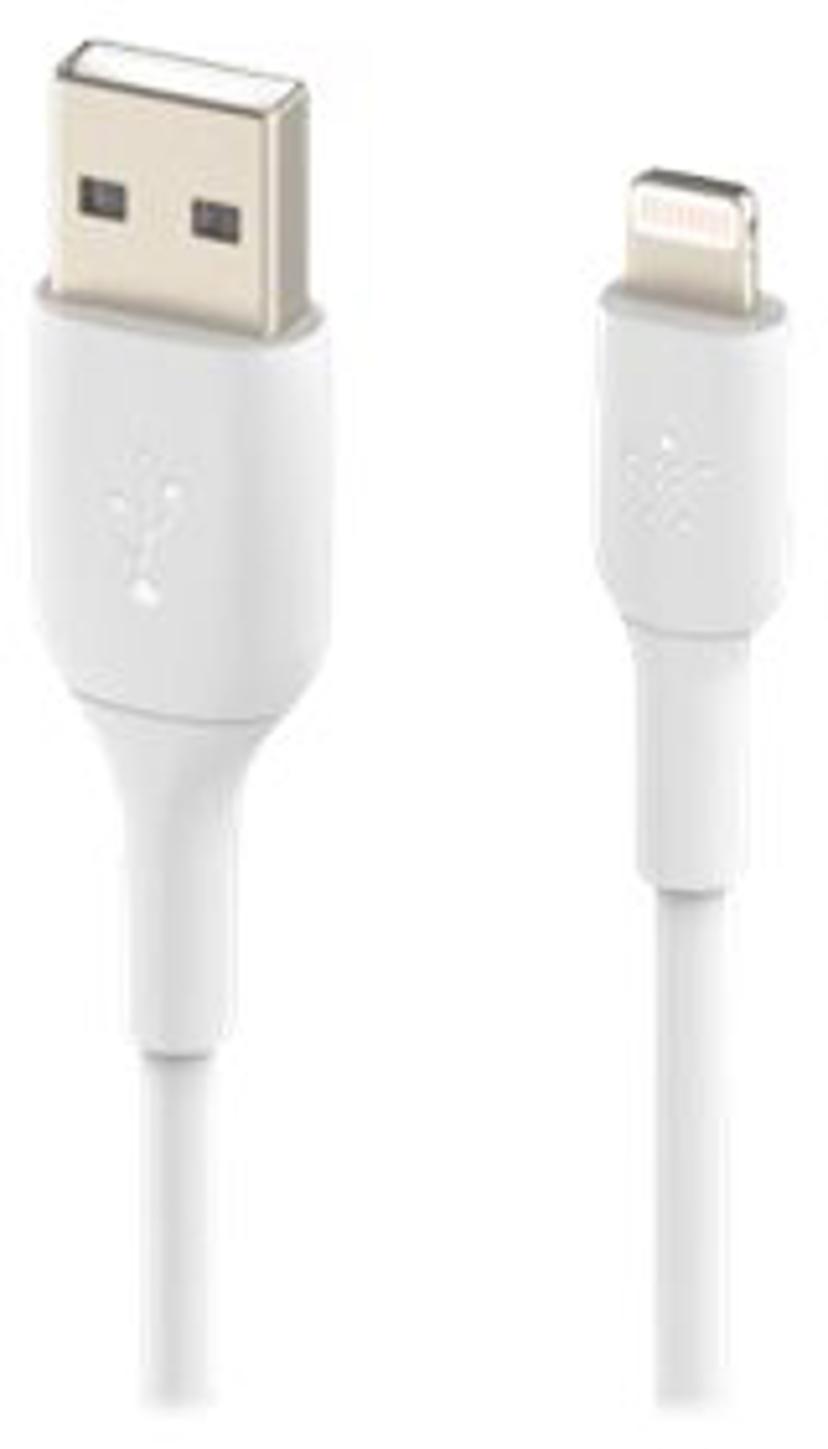 Belkin Lightning To USB-A Cable 3m Valkoinen