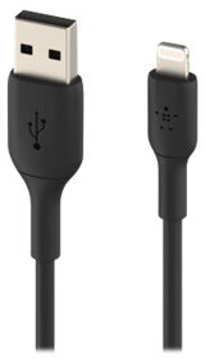 Belkin Lightning To USB-A Cable 0.15m Musta