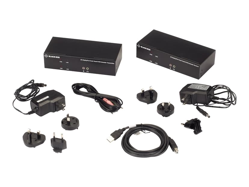 Black Box KVX Series KVM Extender DP Dual Head USB Audio CatX Tx+Rx