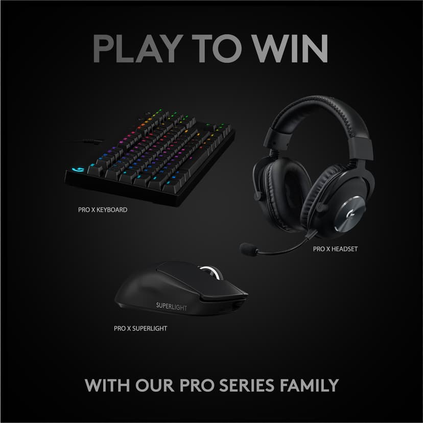 Logitech PRO X SUPERLIGHT Wireless Gaming Mouse Trådlös 25400dpi Mus Svart