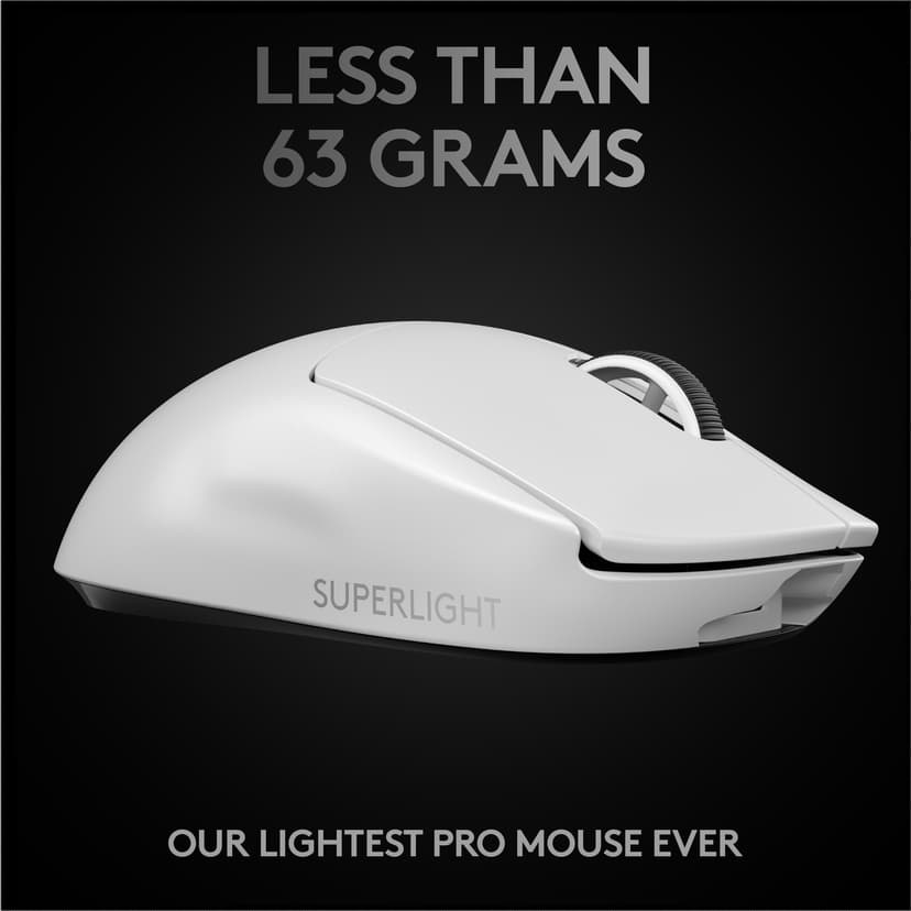Logitech PRO X SUPERLIGHT Wireless Gaming Mouse Trådlös 25400dpi Mus Vit