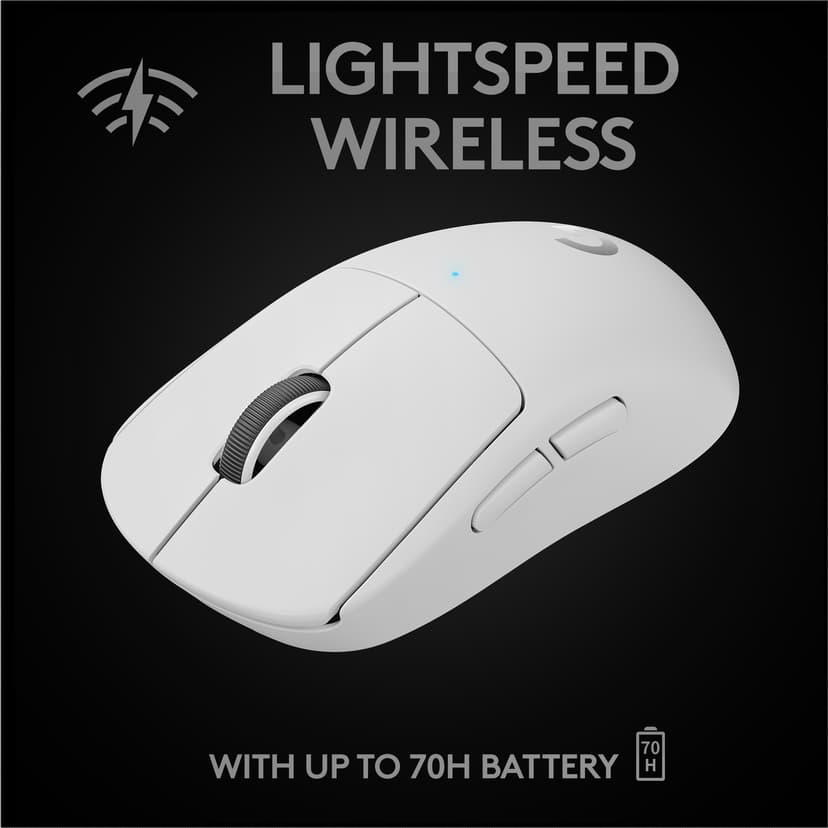 Logitech PRO X SUPERLIGHT Wireless Gaming Mouse Langaton 25400dpi Hiiri Valkoinen