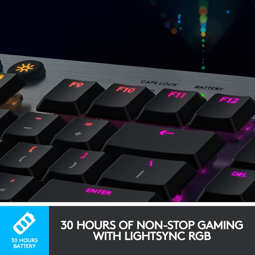 Logitech G915 LIGHTSPEED Wireless RGB Mechanical Gaming Keyboard Langaton, Bluetooth, LIGHTSPEED Pohjoismaat Näppäimistö