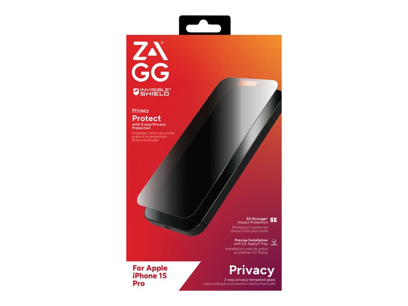 Zagg InvisibleShield Glass Elite Privacy iPhone 15 Pro