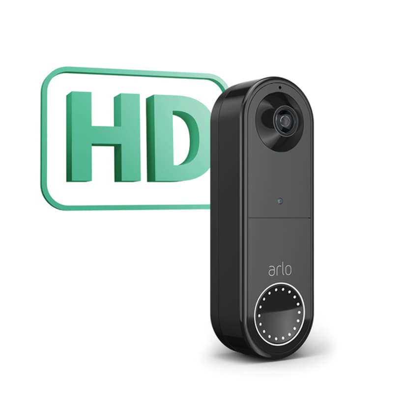 Arlo Wire-Free Video Doorbell, Musta