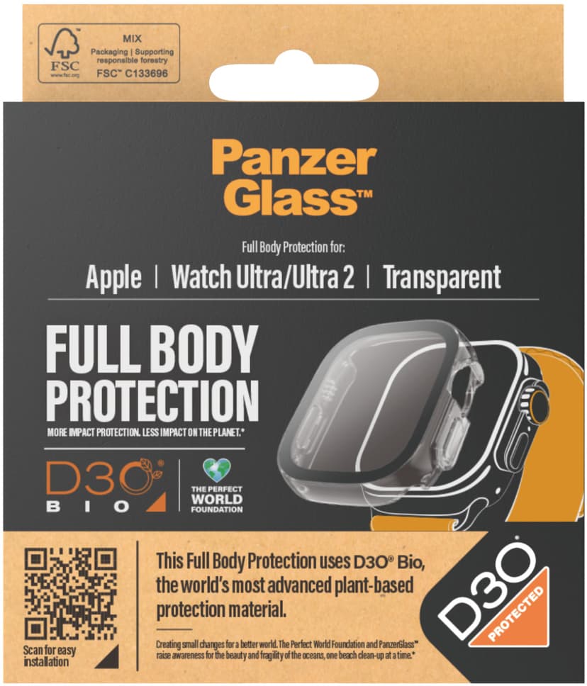 Panzerglass Full Body Apple Watch Ultra/Ultra 2 49mm With D30 Clear