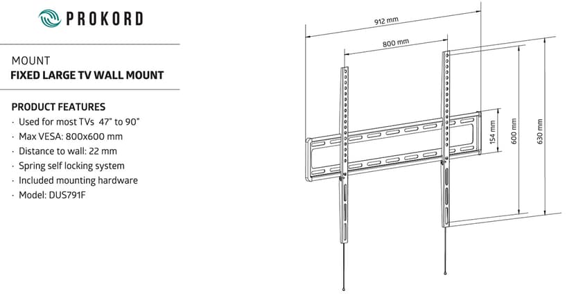 Prokord Fixed Large Wall Mount