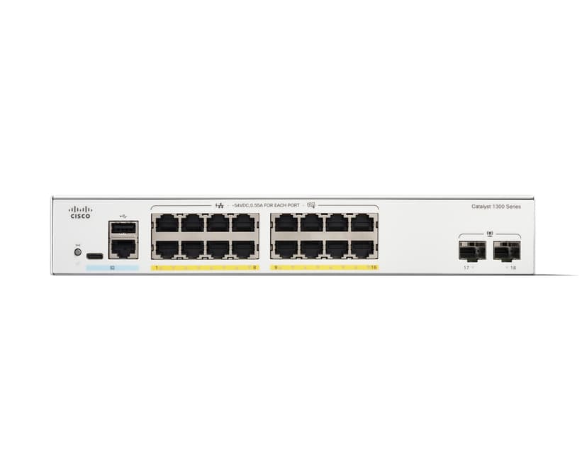 Cisco Catalyst C1300 Managed 16x1GbE 2xGbE SFP PoE 240W Switch (C1300 ...