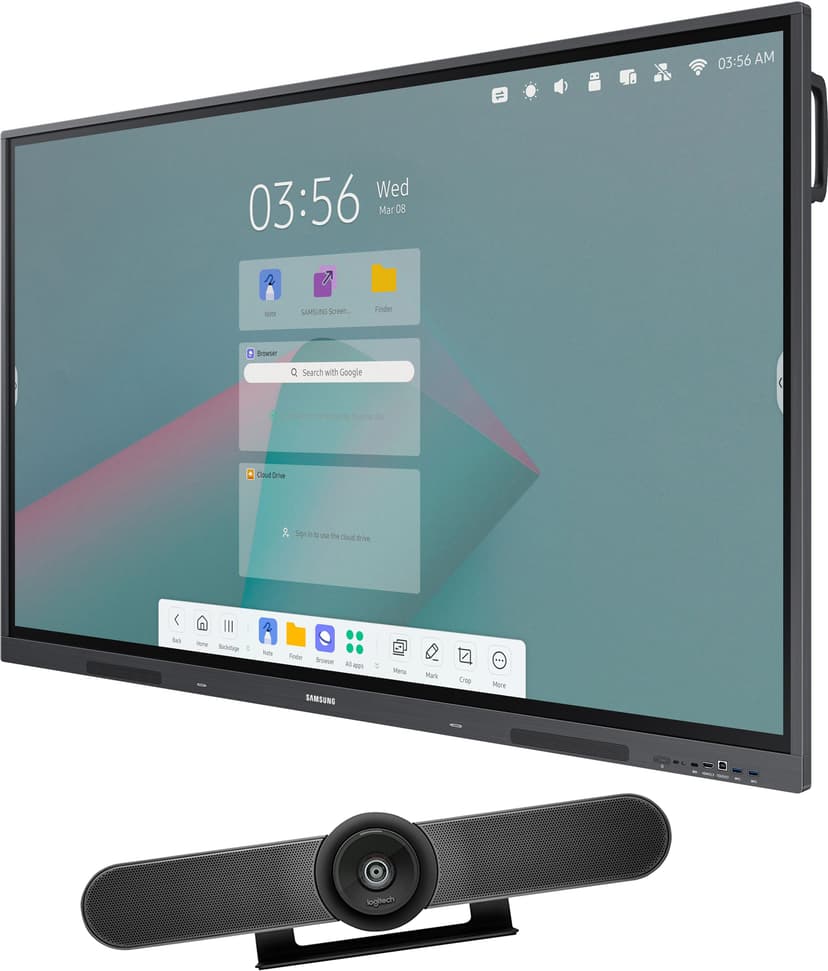 Samsung Interactive E-Board - 65" + Logitech MeetUp 4K Webcam UltraHD