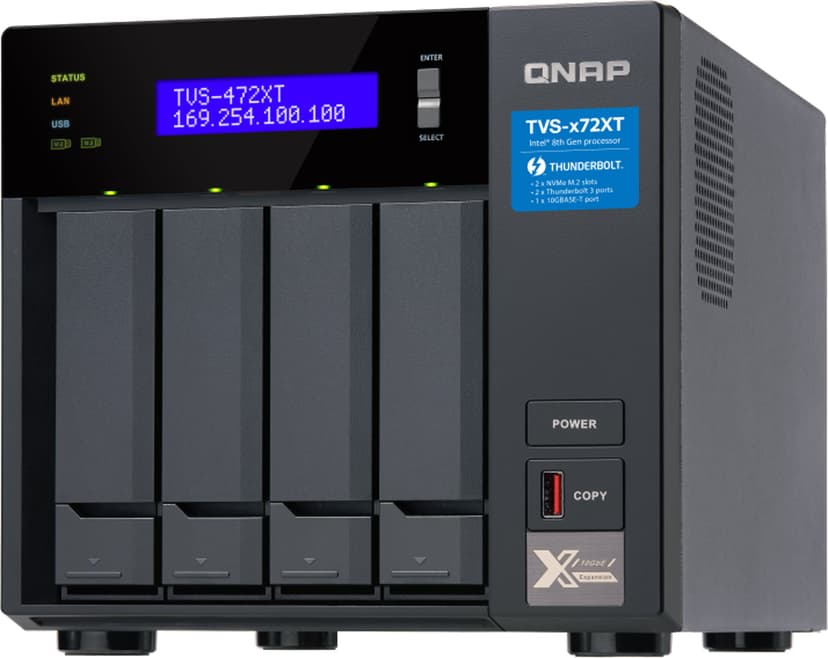 QNAP QNAP TVS-472XT NAS Tower Ethernet LAN Musta