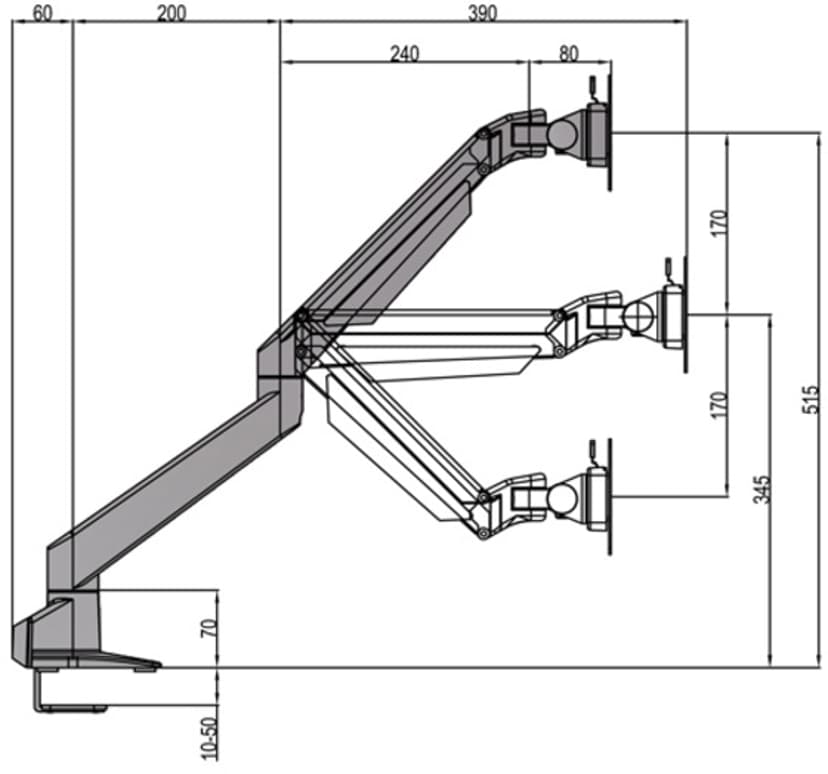 Multibrackets M VESA Gas Lift Arm Single