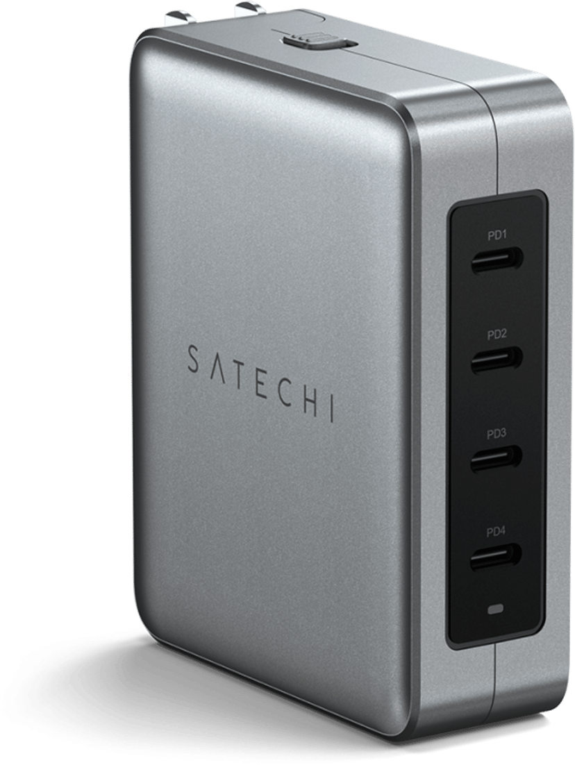 Satechi 145 W USB-C GaN Travel Charger With 4 ports Avaruuden harmaa