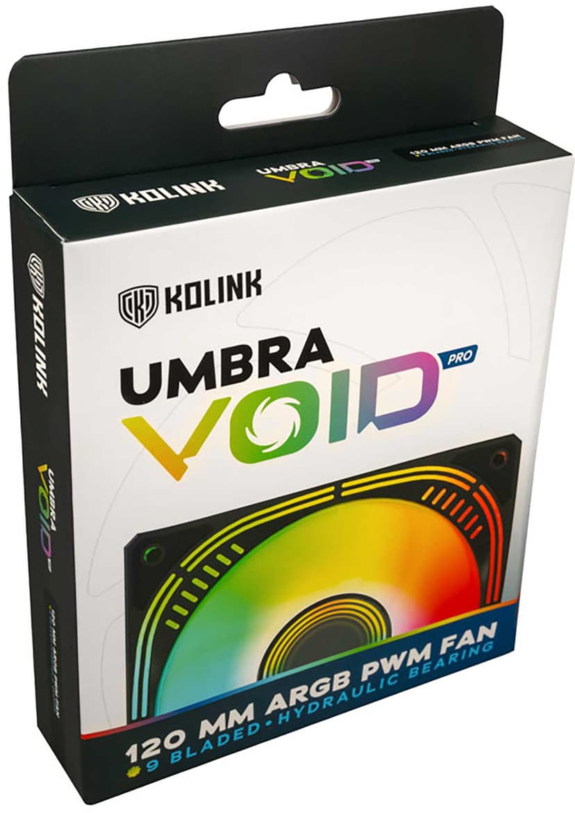 Kolink Umbra Void Pro 120Mm Argb Pwm Case Fan Black 120 mm