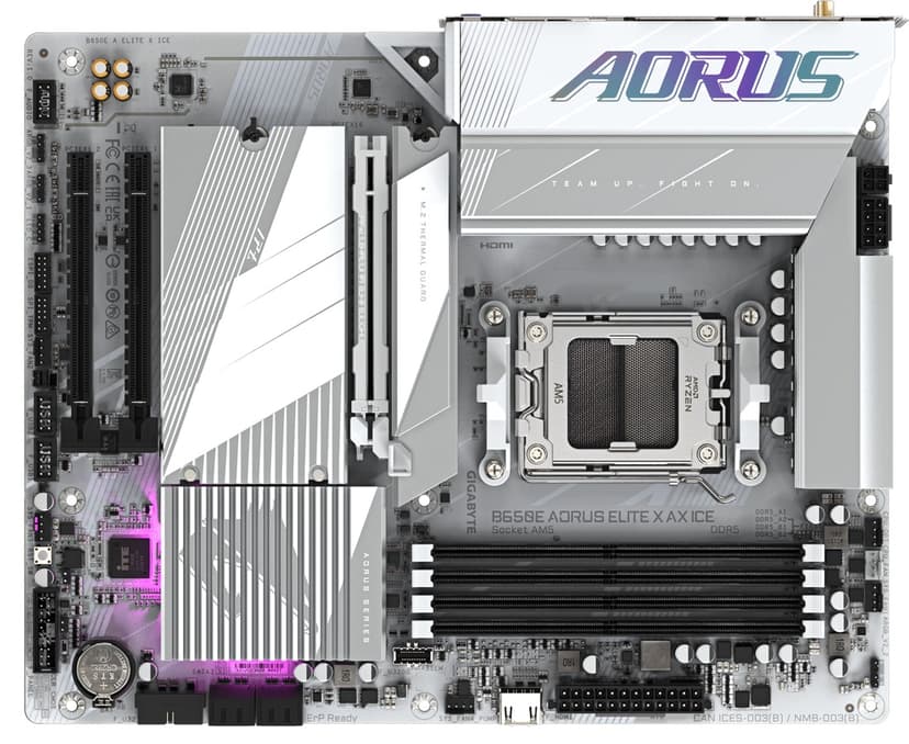 Gigabyte Gigabyte B650E AORUS ELITE X AX ICE emolevy AMD B650 Pistoke AM5 ATX Pistoke AM5 ATX