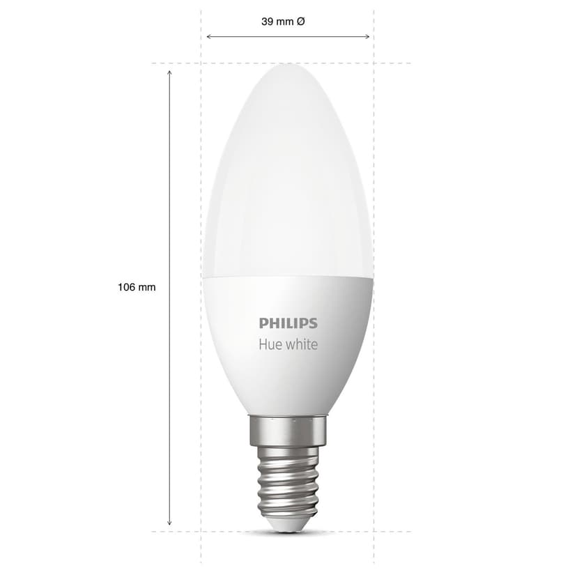 Philips Philips Hue, valkoinen Kynttilälamppu – E14-älylamppu