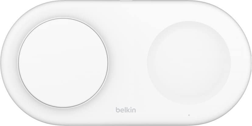 Belkin 2in1 Qi2 15w Magnetic Charging Pad Valkoinen