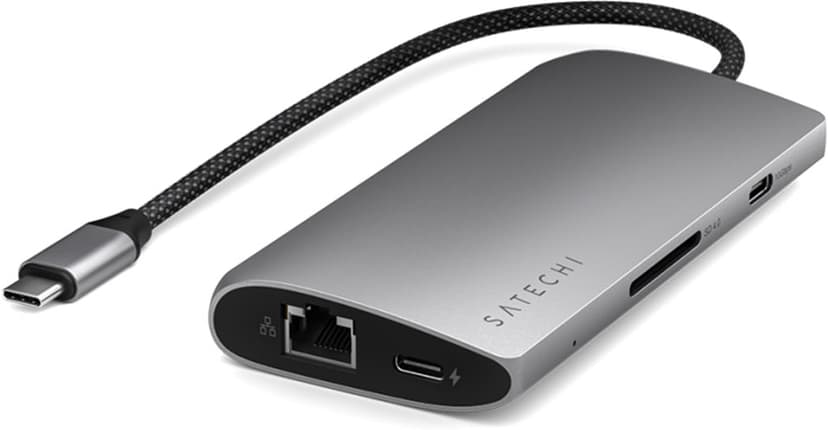 Satechi USB-C Multiport Adapter 8K with Ethernet V3 - Space Grey USB-C Telakointiasema