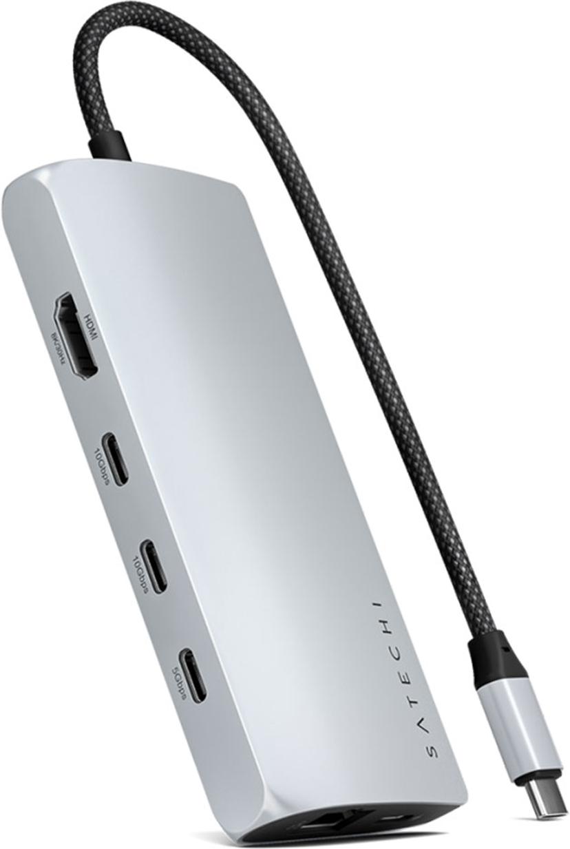 Satechi USB-C Multiport Adapter 8K with Ethernet V3 - Silver USB-C Telakointiasema