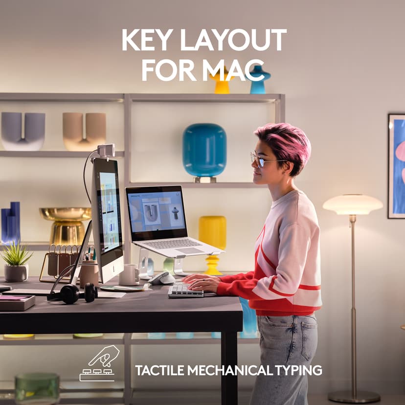 Logitech Master Series MX Mechanical Mini for Mac Langaton, Bluetooth LE Pohjoismaat Näppäimistö