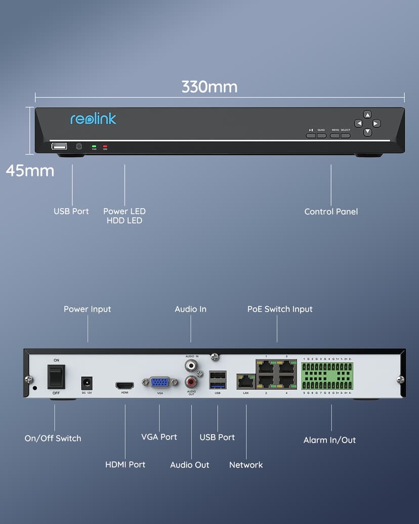 Reolink RLN36 12MP 4K 36-Channel Network Video Recorder