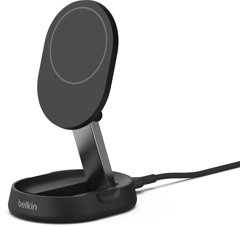 Belkin Convertible Qi2 15w Magnetic Charging Stand Musta 1.5m
