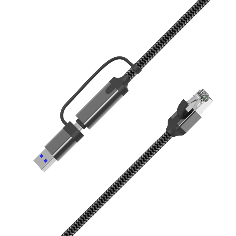 Direktronik Cable USB-C/USB-A - Gigabit LAN RJ-45 1m