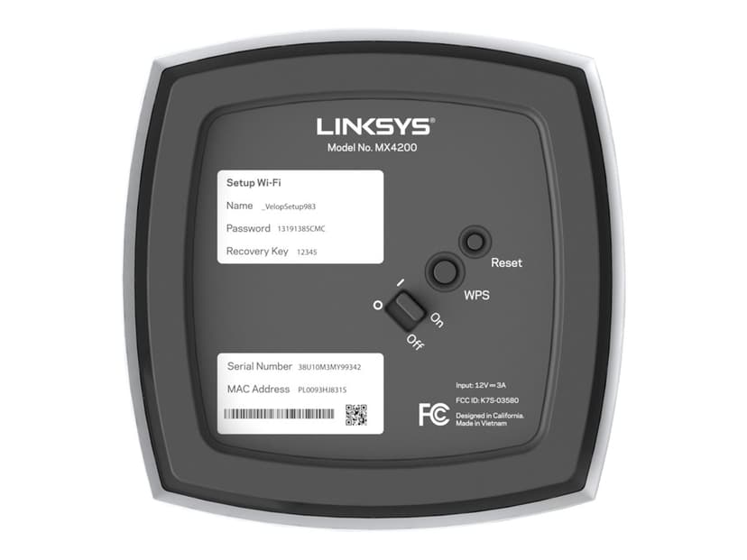 Linksys MX8400 Tri-Band AX4200 Mesh WiFi 6 System 2-Pack - (Löytötuote luokka 2)