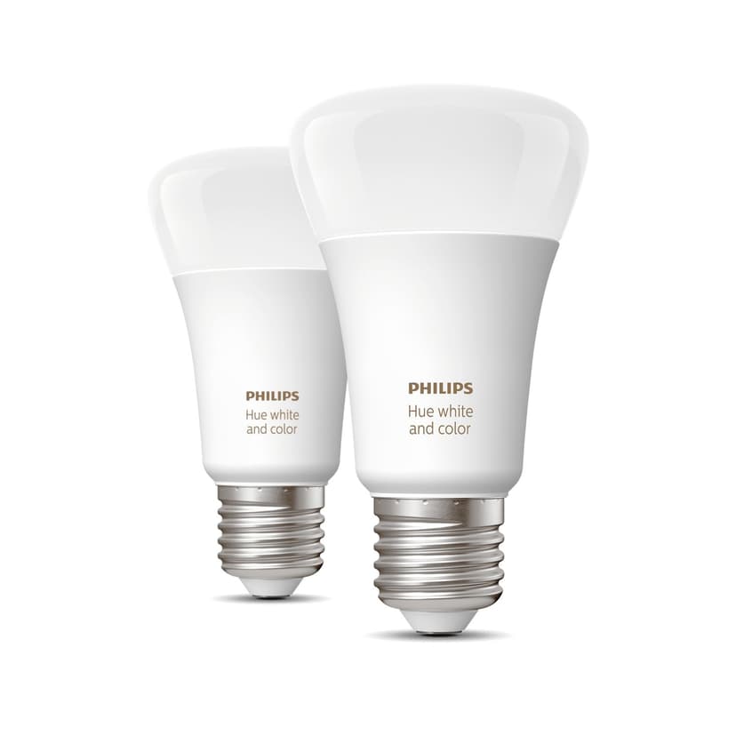 Philips Hue White and Color Ambiance E27 2-pakkaus