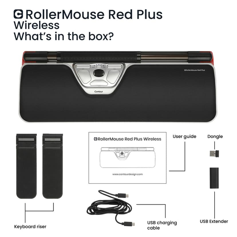 Contour Design Rollermouse Red Plus Wireless Langaton RF 2800dpi