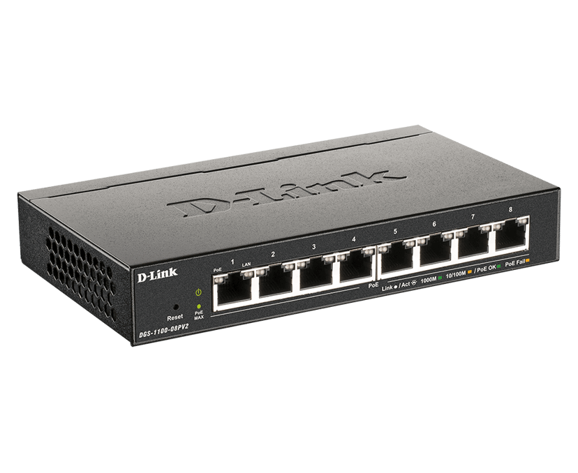 D-Link DGS-1100 v2 8-Port Smart PoE Switch 64W