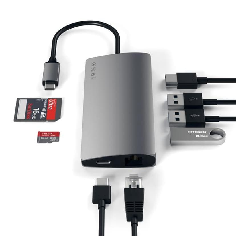 Satechi Multi-Port Adapter V2 USB 3.2 Gen 1 (3.1 Gen 1) Type-C