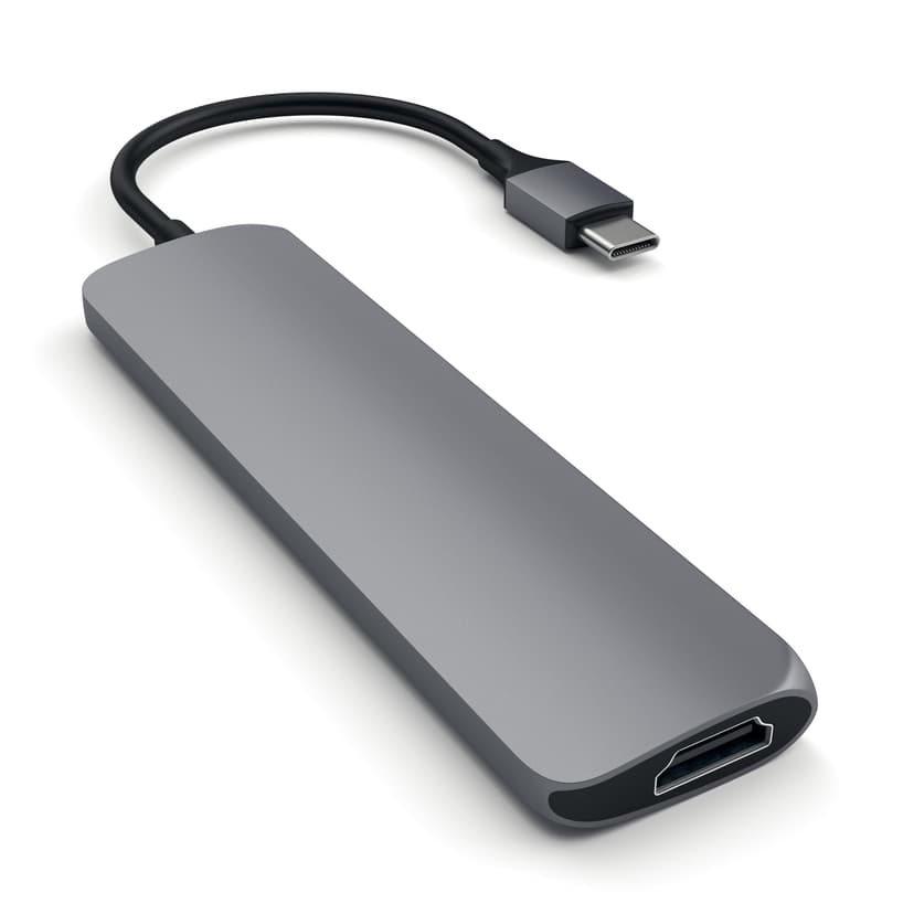 Satechi USB-C MultiPorts-adapter - Space Grey USB 3.2 Gen 1 (3.1 Gen 1) Type-C