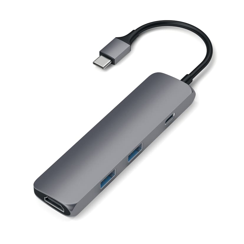 Satechi USB-C MultiPorts-adapter - Space Grey USB 3.2 Gen 1 (3.1 Gen 1) Type-C