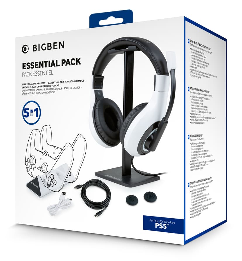 Big Ben NACON PS5PACK1 kuulokkeet ja kuulokemikrofoni Langallinen Pääpanta Pelaaminen Valkoinen Valkoinen