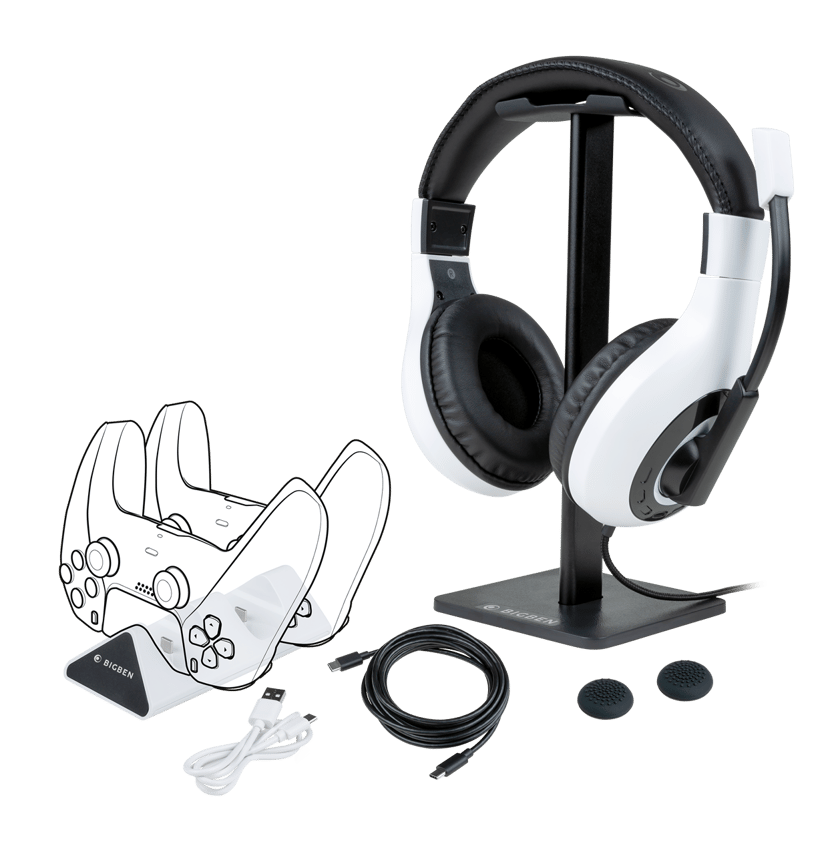 Big Ben NACON PS5PACK1 kuulokkeet ja kuulokemikrofoni Langallinen Pääpanta Pelaaminen Valkoinen Valkoinen